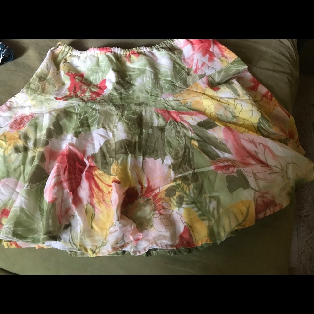 Carribean Joe Floral Flounce Mini Skirt M
